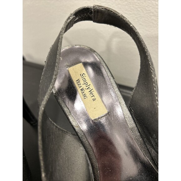 Simply Vera Wang Womens Cicely Size 7 Gray Slip On Peep Toe Slingback Heels Flaw - Picture 3 of 11